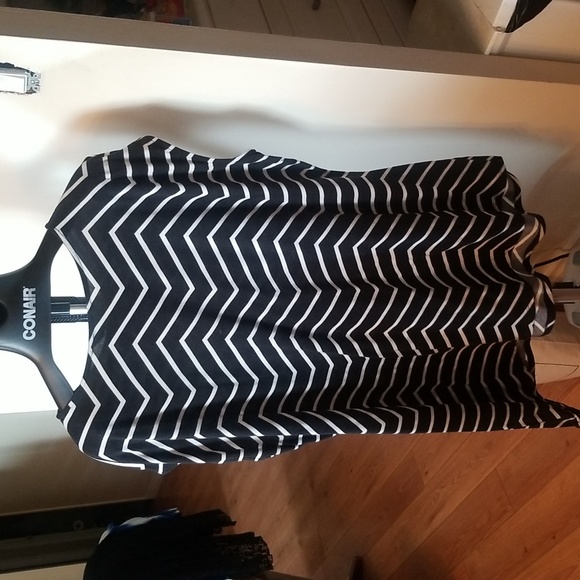 CJ Banks Striped Navy Blue & White Tunic 3X - Picture 6 of 6